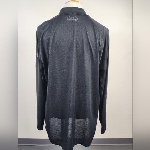 Under Armour Men's Black Long Sleeve Quarter-Zip Front Shirt Side Vents, sz 2XL - Picture 3 of 14